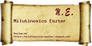 Milutinovics Eszter névjegykártya