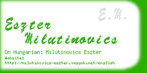 eszter milutinovics business card
